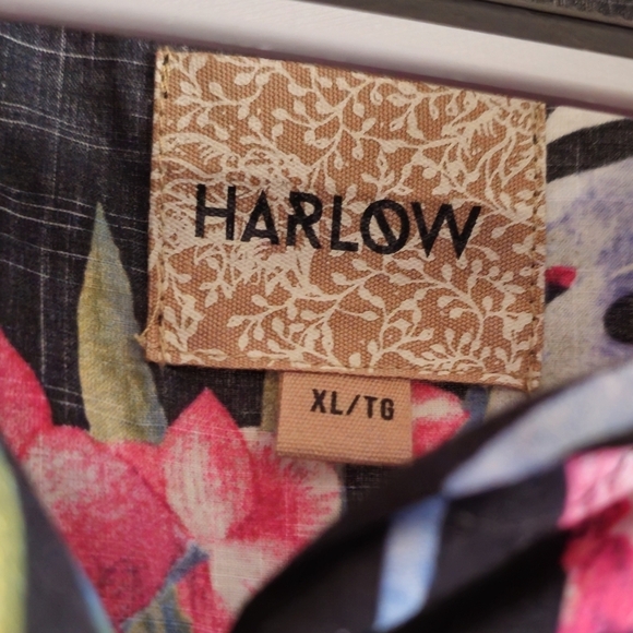 Harlow Women's Tropical Hawaiian Print Camp Tie Up Shirt Size XL - Picture 4 of 9